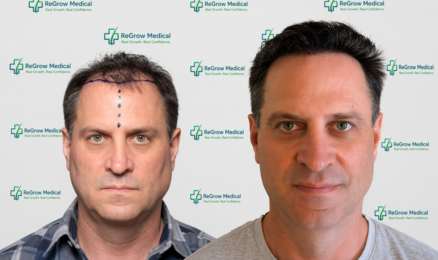 FUE Hair Transplant Before and After — ReGrow Medical